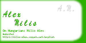 alex milis business card